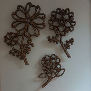 Elegant Brown Floral Wall Decor Set